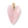 Natural Rose Quartz Pendants X-G-E570-01G-06-2