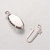 Tarnish Resistant Oval 304 Stainless Steel Box Clasps STAS-L183-05-2