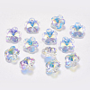 Faceted Glass Rhinestone Charms RGLA-F055-12x12-001AB-1