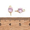 SHEGRACE Brass Pave Cubic Zirconia Flat Round Connector Charms XGRQ2O042-435B-G-3