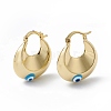 Enamel Evil Eye Thick Hoop Earrings EJEW-A093-02G-04-1