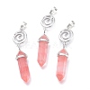 Cherry Quartz Glass Pointed Big Pendants G-D0021-01P-20-2