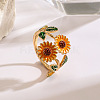 Alloy Enamel Cuff Open Rings WGDC10F-01-1