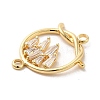 Brass Pave Clear Cubic Zirconia Connector Charms KK-M274-02G-2