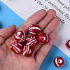 Opaque Striped Acrylic Beads MACR-S373-27B-01-6