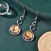 Hexagon Natural Picture Jasper Dangle Earrings EJEW-K298-01P-11-1