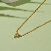 Golden Plated Brass Initial Pendant Necklaces NJEW-JN03299-03-4