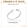 1Pc Letter Brass Rhinestone Open Cuff Rings for Women AJEW-LP0004-47F-S-2