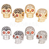 8Pcs 4 Colors Brass Micro Pave Cubic Zirconia Beads KK-PH0006-30-1