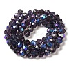 Electroplate Transparent Glass Beads Strands EGLA-A035-T10mm-L15-2