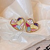 Alloy Enamel Stud Earrings FS-WG76410-01-1