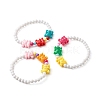 Bear Shape Acrylic Beads Bracelet for Kid BJEW-JB06676-1