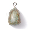 Natural Gemstone Pendants PALLOY-JF01160-2