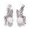 Natural Howlite Pendants G-L512-E07-2