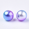 Rainbow ABS Plastic Imitation Pearl Beads OACR-Q174-12mm-06-2