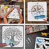 3Pcs 3 Styles PET Hollow Out Drawing Painting Stencils DIY-WH0394-0033-4