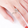 Twelve Constellation Brass Micro Pave Clear Cubic Zirconia Cuff Rings FS-WG8E359-24-1