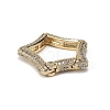 Brass Micro Pave Clear Cubic Zirconia Spring Gate Rings ZIRC-F120-010G-2