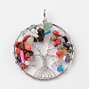 Tree of Life Mixed Stone Big Pendants G-L455-D04-1