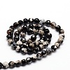 Faceted Natural Fire Crackle Agate Round Beads Strands X-G-E319C-6mm-06-2