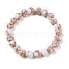 Synthetic Turquoise(Dyed) Round Beaded Stretch Bracelets G-U005-01B-08-1