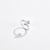 Rhodium Plated 925 Sterling Silver Cuff Rings RJEW-BB56107-4