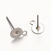 Non-Tarnish 316 Surgical Stainless Steel Stud Earring Settings STAS-K098-07-6mm-P-2