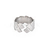 304 Stainless Steel Grooved Open Cuff Ring for Women RJEW-S405-241P-2