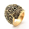 316 Stainless Steel Skull with Cross Finger Ring RJEW-C030-02B-AG-1