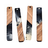 Transparent Resin & Walnut Wood Big Pendants RESI-N025-034-C01-2