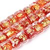 Handmade Foil Glass Beads Strands FOIL-Q002-04I-1