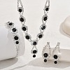 Teardrop Brass Rhinestone Necklaces & Link Bracelets & Stud Earring Sets FS-WGE0FD5-05-2