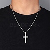 Zinc Alloy with Rhinestone Cross Pendant Necklaces NJEW-M211-07B-P-4