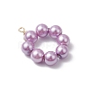 5Pcs 5 Colors Dyed Glass Pearl Round Beaded Pendants PALLOY-JF04162-01-4