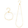 Brass Heart Link Chain Bracelet & Necklace with 304 Stainless Steel Lobster Claw Clasps SJEW-TA0001-03-2