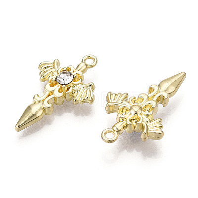 Alloy with Rhinestone Pendants PALLOY-N176-12KCG-NR-1