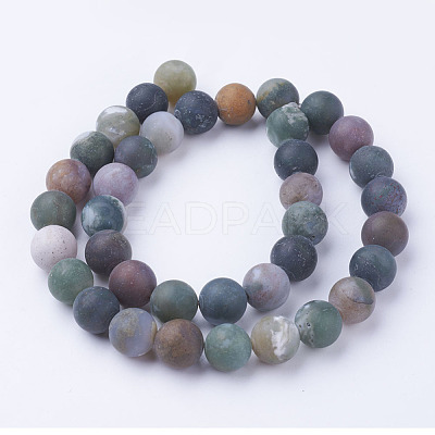 Natural Indian Agate Bead Strands G-G735-01F-10mm-1