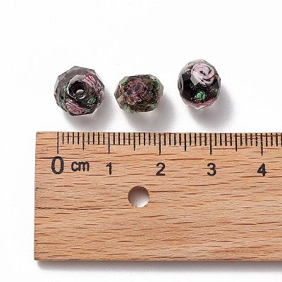 Handmade Gold Sand Lampwork Beads Strands LAMP-R141-10mm-03-1