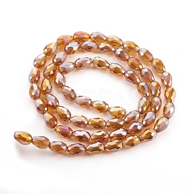 Electroplate Glass Beads Strands EGLA-D015-12x8mm-21-1