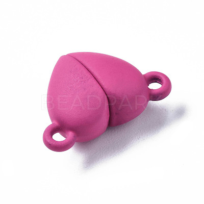 Spray Painted Alloy Magnetic Clasps with Loops PALLOY-T080-19A-NR-1