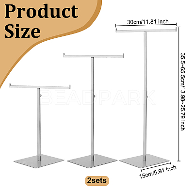 2Pcs Stainless Steel T Bar Single Handbag Rack ODIS-OC0001-93-1
