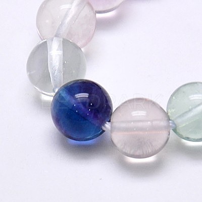 Natural Fluorite Beads Strands G-E112-8mm-6-1