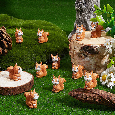 30Pcs PVC Plastic Squirrel Miniature Ornaments DJEW-SP0001-27-1