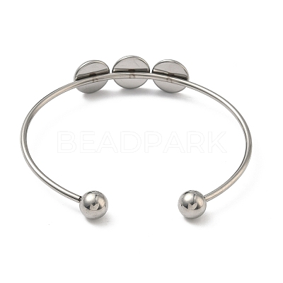 304 Stainless Steel Open Cuff Bangle Makings STAS-K320-01B-P-1