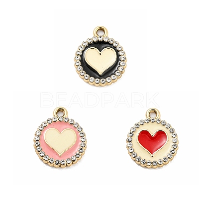 UV Plating Golden Alloy Enamel Pendants PALLOY-D026-02G-1