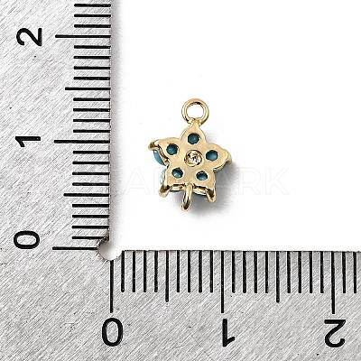 Brass Pave Cubic Zirconia Flower Links Connector Charms KK-H089-34G-04-1