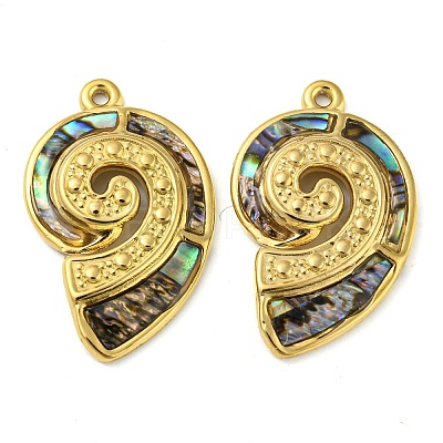 Natural Paua Shell Pendants X-STAS-P341-01G-01-1