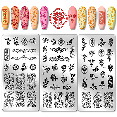 Stainless Steel DIY Nail Art Templates MRMJ-WH0092-045-1