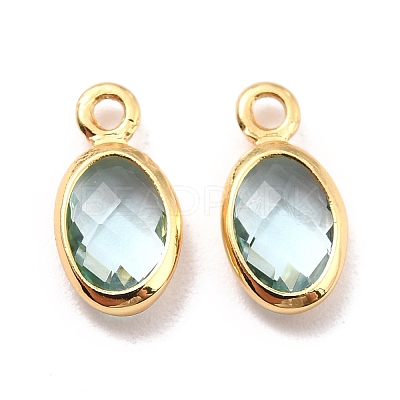 Eco-Friendly Brass with Glass Pendants KK-K268-01E-1