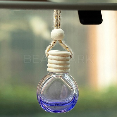 Empty Glass Perfume Bottle Pendants with Wood Cap PW-WG32648-04-1